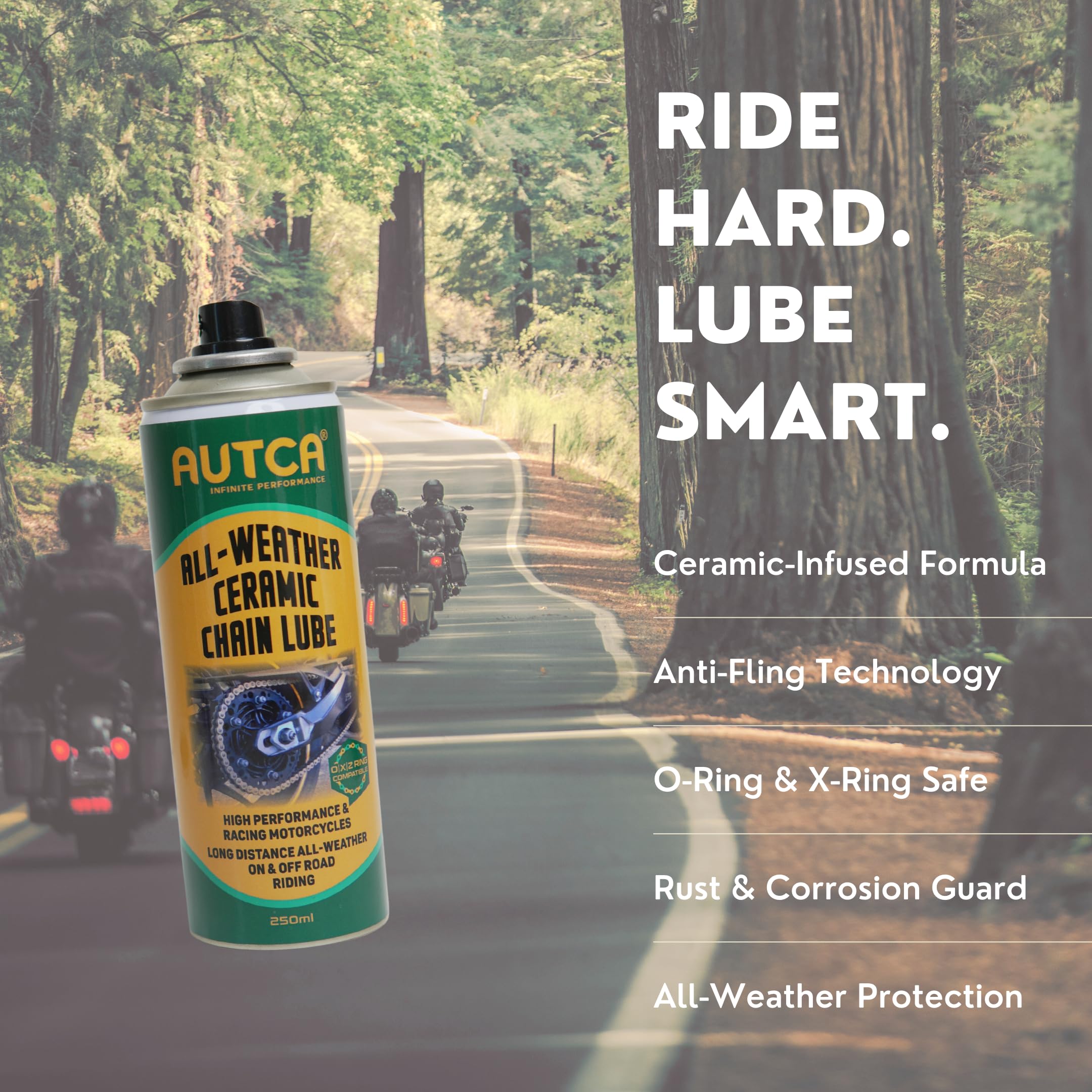 AUTCA All-Weather Ceramic Chain Lube | O/X/Z Ring Safe & Water